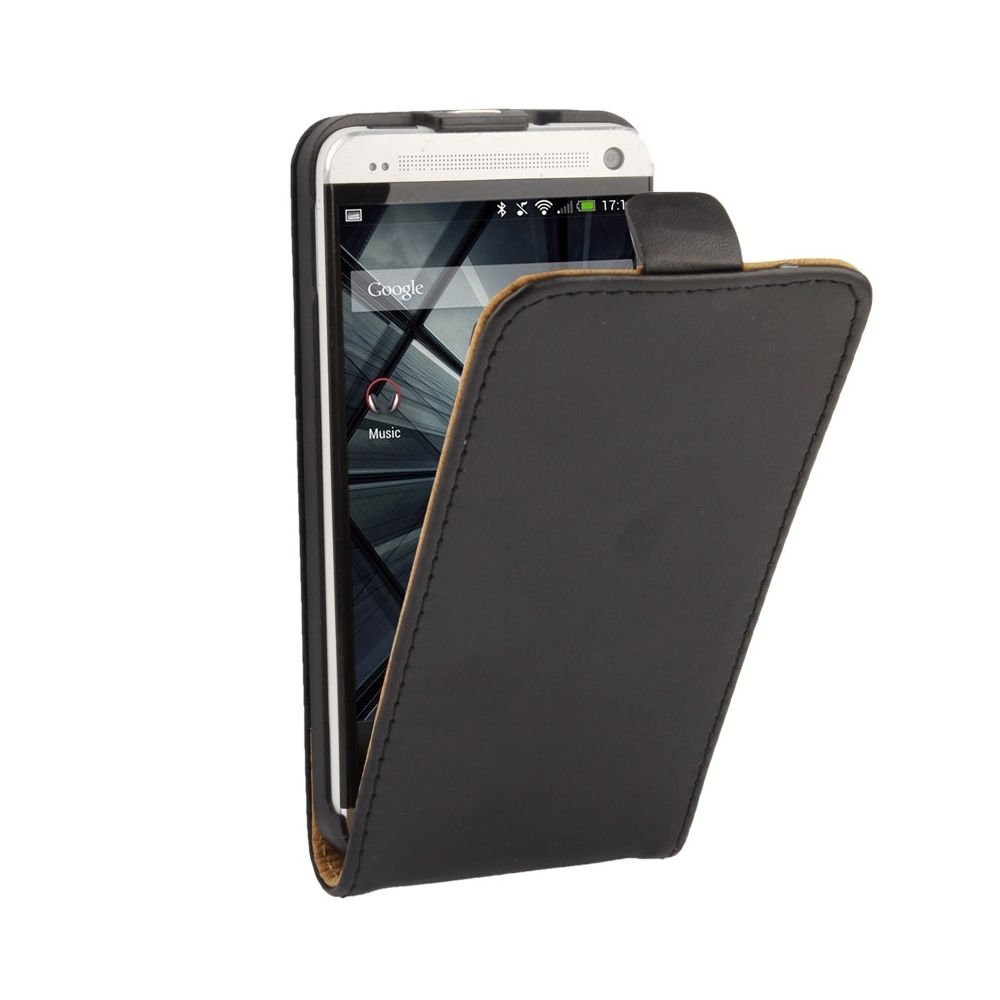 Wewoo - Housse Étui noir pour HTC One / M7 en cuir à rabat vertical - Coque, étui smartphone