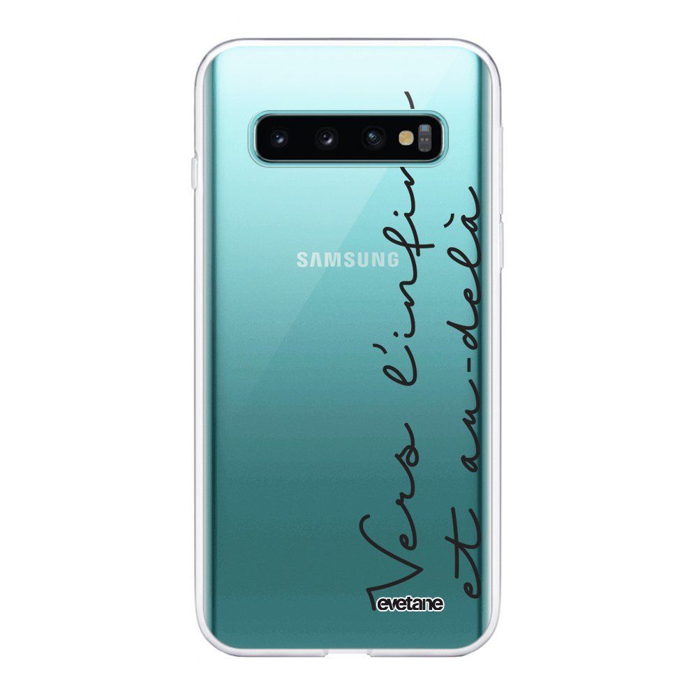 Evetane - Coque Samsung Galaxy S10 Plus souple transparente Vers l'infini et l'au delà Motif Ecriture Tendance Evetane - Coque, étui smartphone