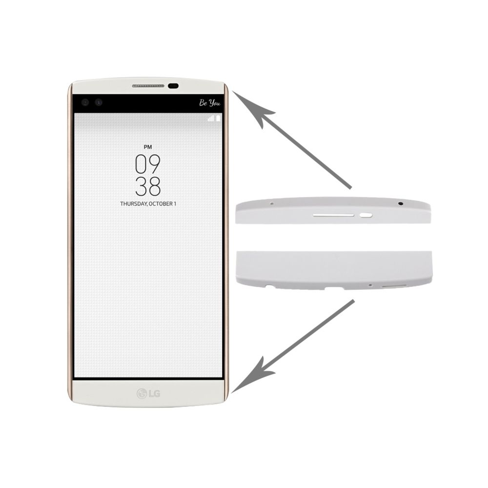 Wewoo - Pour LG V10 Couverture de blanc boîtier avant haut + bas avec adhésif pièce détachée - Autres accessoires smartphone