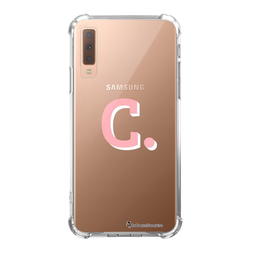 La Coque Francaise - Coque Samsung Galaxy A7 2018 anti-choc souple avec angles renforcés transparente Initiale C La Coque Francaise - Coque, étui smartphone