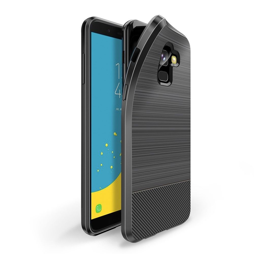 marque generique - Coque en TPU fibre de carbone noir pour votre Samsung Galaxy J6 (2018) - Autres accessoires smartphone