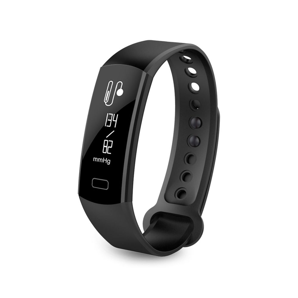 Wewoo - Bracelet connecté noir 0,91 pouces OLED écran Bluetooth Smart d'affichage, IP67 imperméable à l'eau, podomètre de / moniteur de tension artérielle / de fréquence cardiaque / de sommeil, Compatible avec Android et téléphones iOS - Bracelet connecté