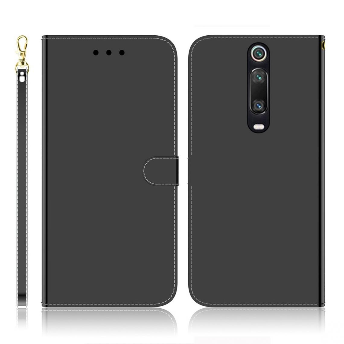 Wewoo - Housse Coque Pour Xiaomi Redmi K20 / K20 Pro / Mi 9T / Mi 9T - Étui en cuir avec surface miroir imitation horizontale supportfentes cartes et porte-monnaie / Noir - Coque, étui smartphone