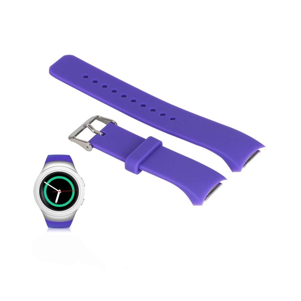 Wewoo - Bracelet de montre couleur unie avec dragonne pour Galaxy Gear S2 R720 (violet) - Bracelet connecté