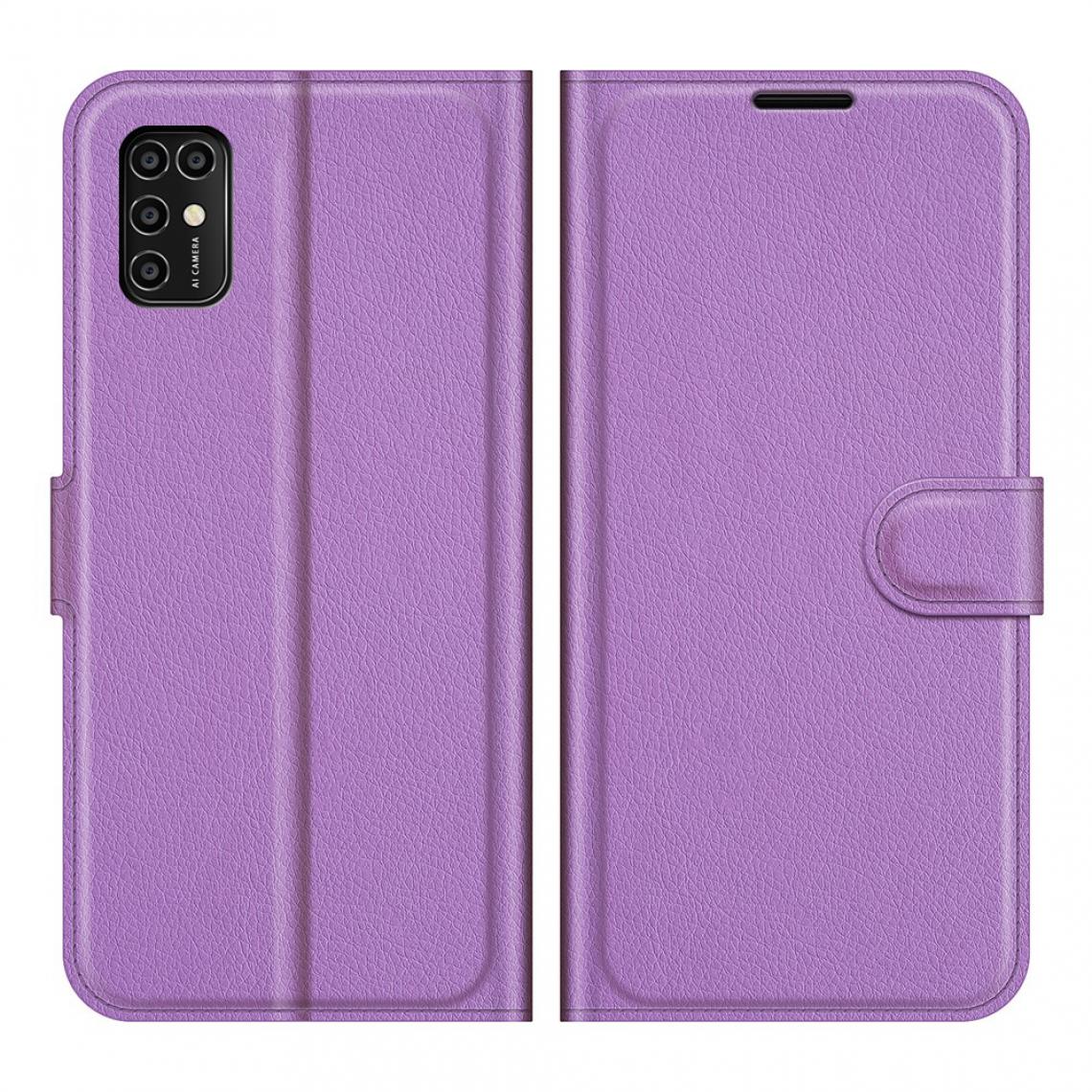 Other - Etui en PU Flip Texture Litchi avec support violet pour votre ZTE Blade V2020 Smart - Coque, étui smartphone