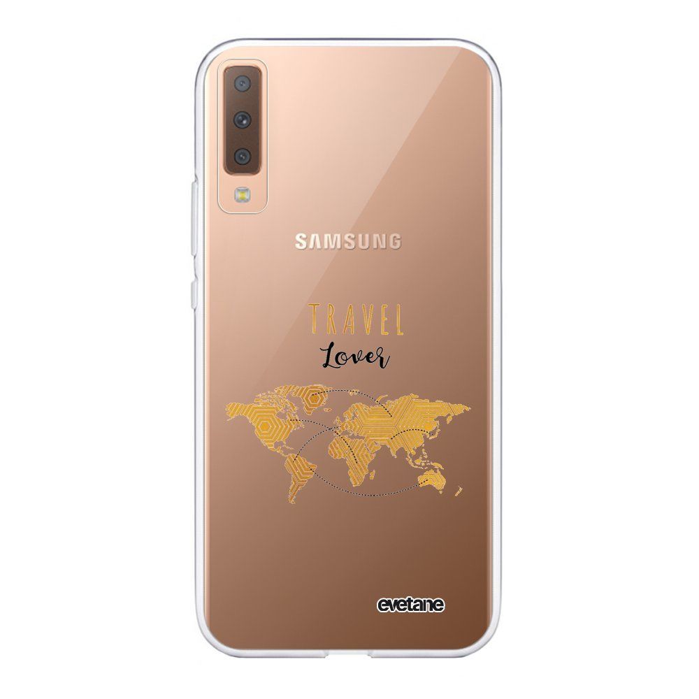 Evetane - Coque Samsung Galaxy A7 2018 souple transparente Travel Lover Motif Ecriture Tendance Evetane. - Coque, étui smartphone