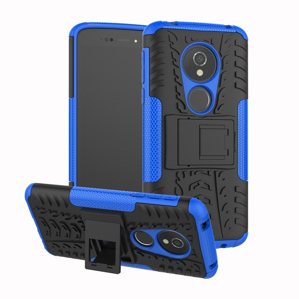 marque generique - Coque en silicone hybride anti-dérapant bleu pour votre Motorola Moto E5/G6 Play - Autres accessoires smartphone