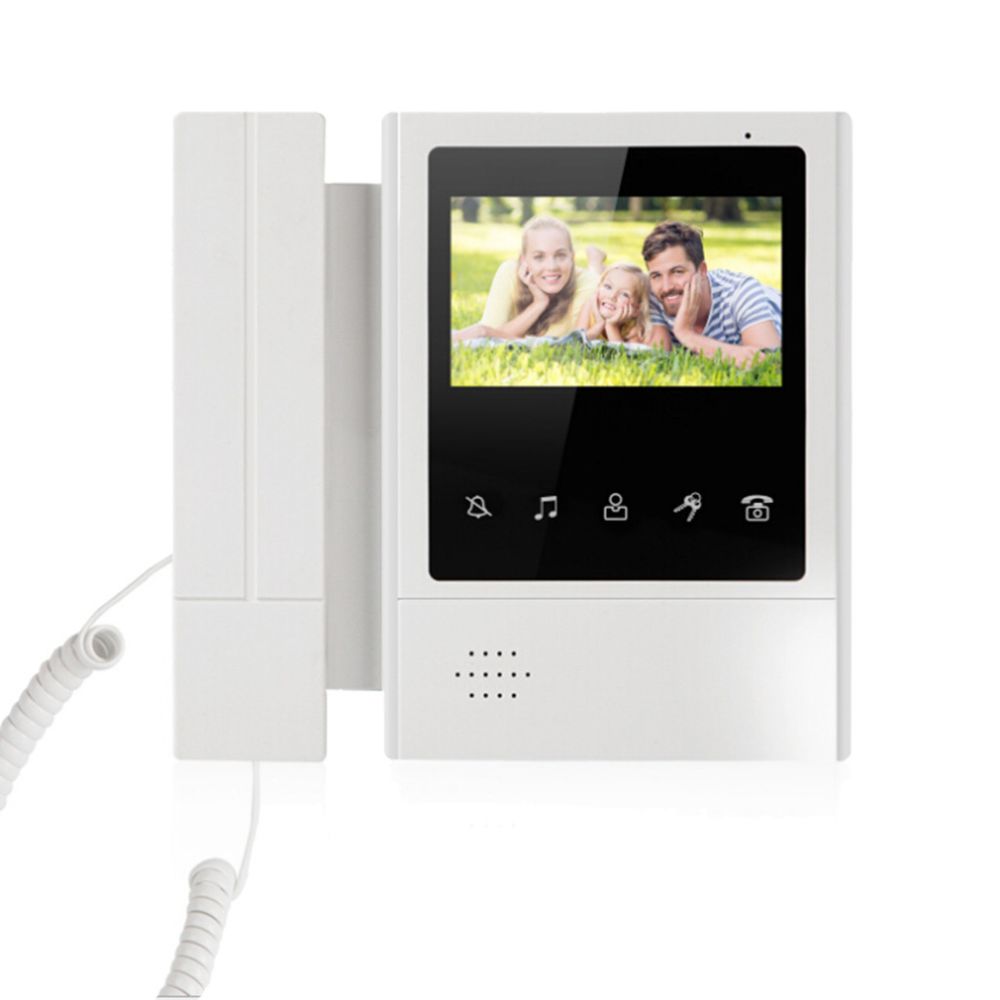 Generic - Visiophone système de 4,3 pouces Clear LCD Moniteur filaire Interphone vidéo blanc - Sonnette et visiophone connecté