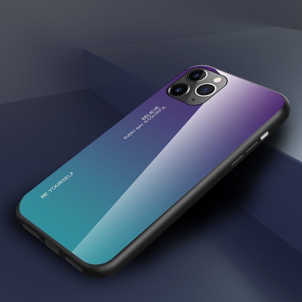 marque generique - Coque en TPU verre dégradé violet/bleu pour votre Apple iPhone 11 Pro Max 6.5 pouces - Coque, étui smartphone