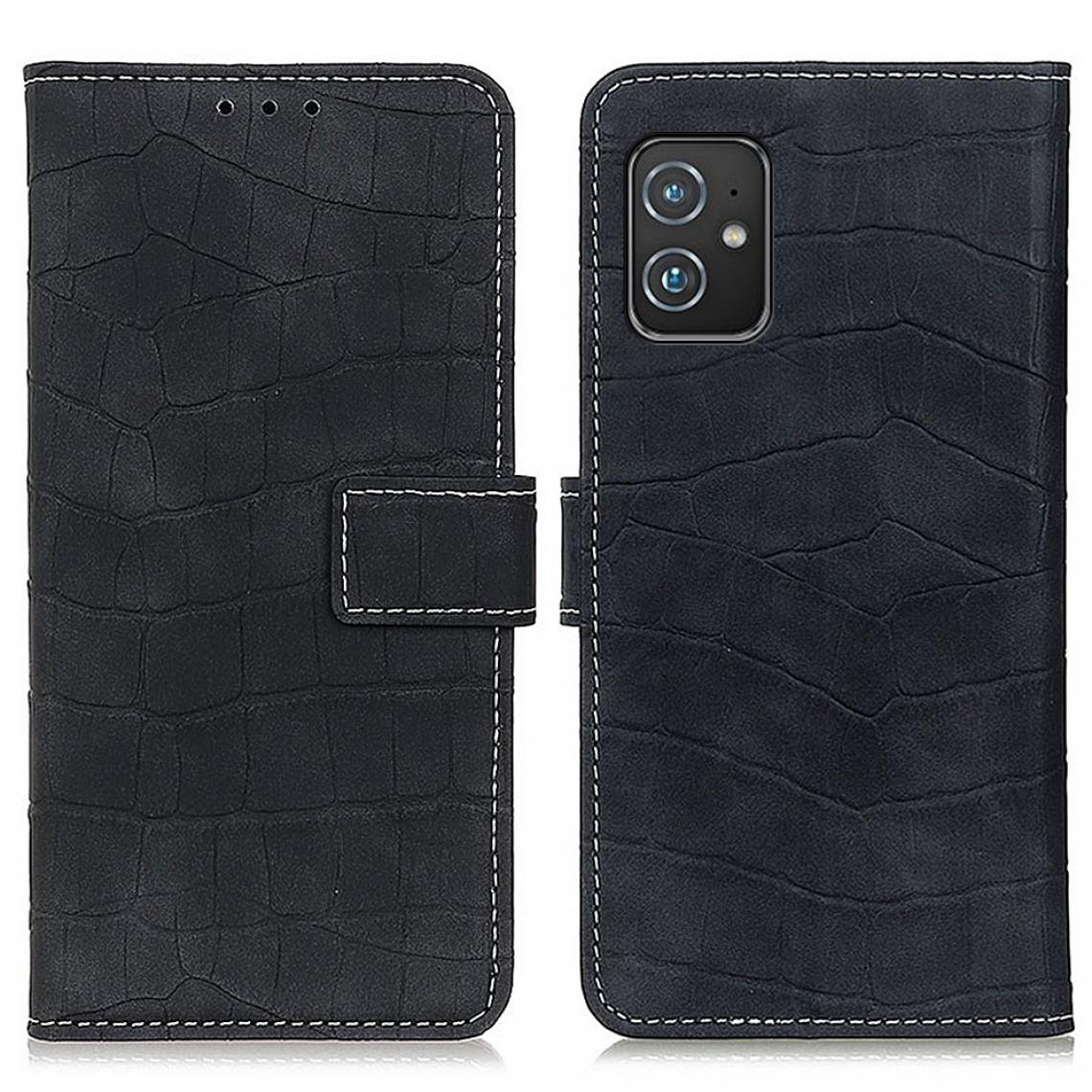 Other - Etui en PU Texture Crocodile avec support noir pour votre Asus Zenfone 8 - Coque, étui smartphone