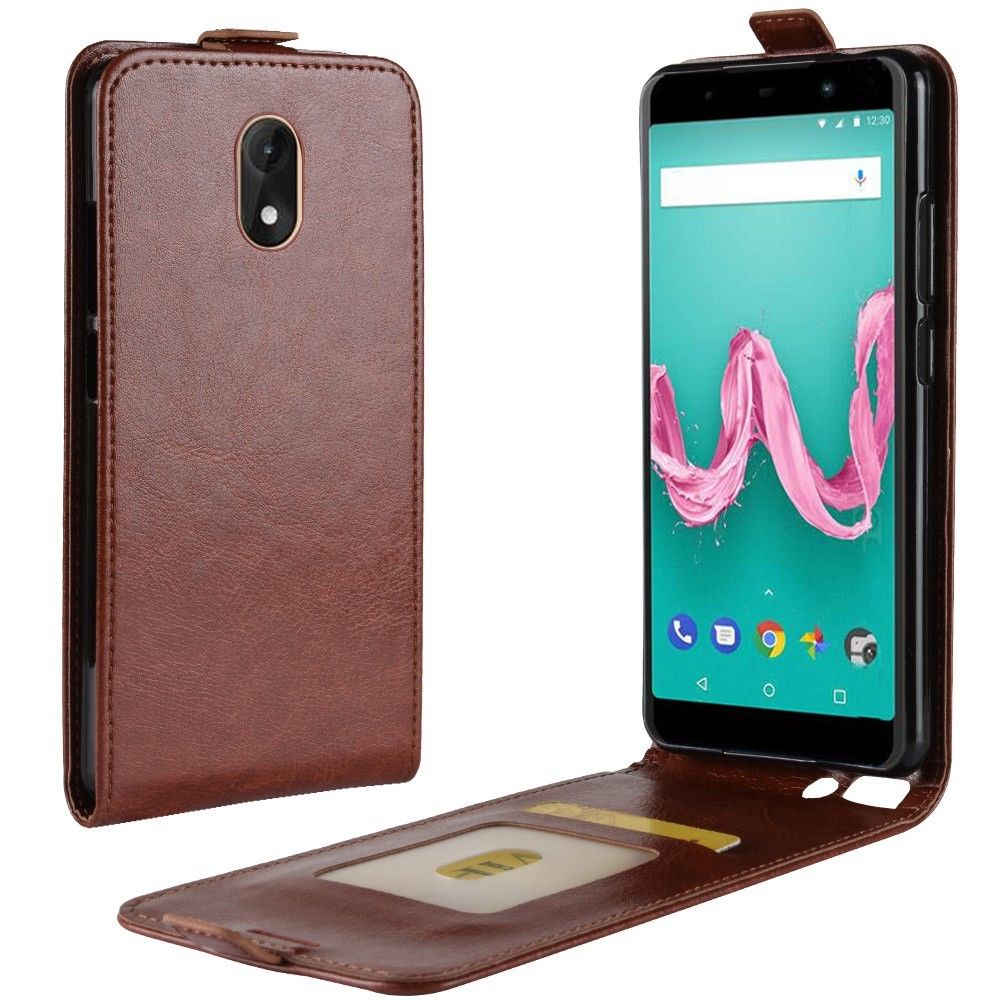 marque generique - Etui en PU  porte-carte vertical marron pour Wiko Lenny 5 - Autres accessoires smartphone