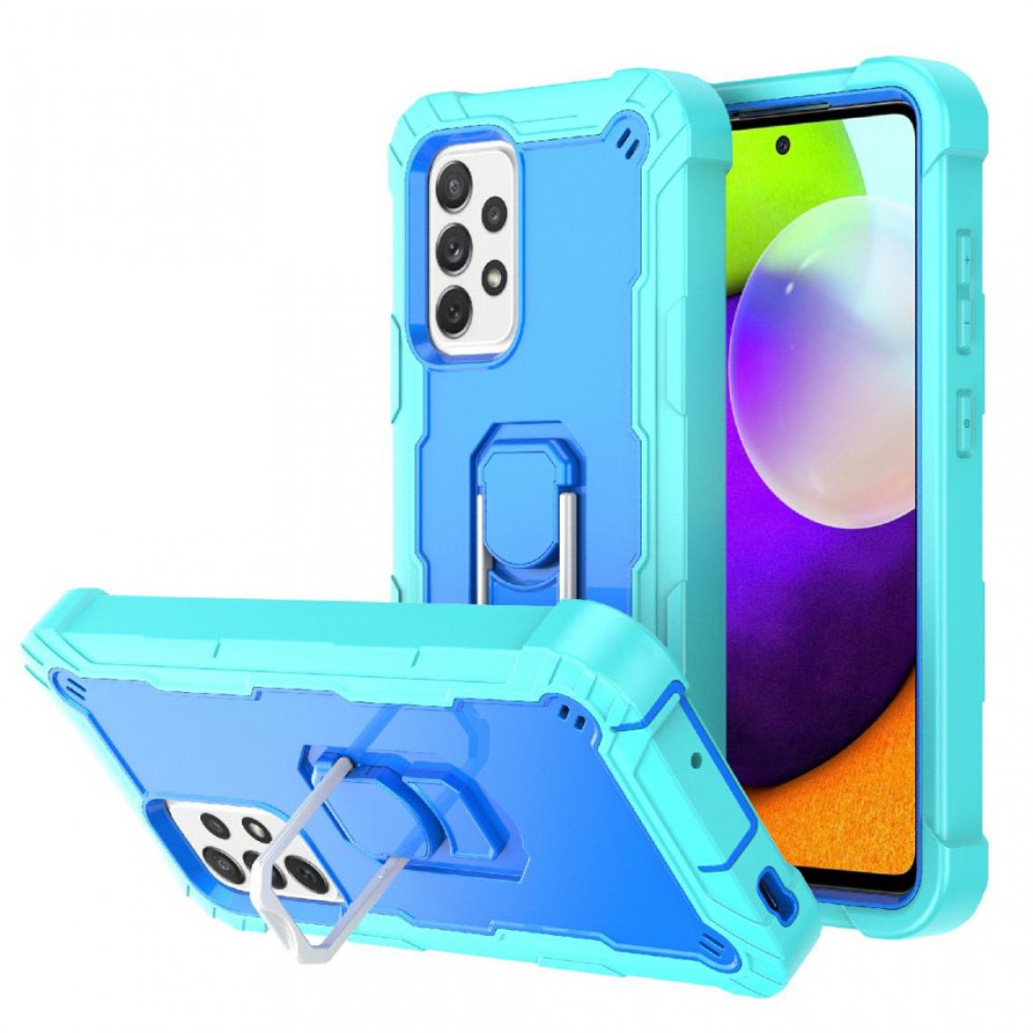 Other - Coque en TPU + Silicone Antichoc bicolore avec béquille intégrée Aqua/Bleu pour votre Samsung Galaxy A52 4G/5G - Coque, étui smartphone