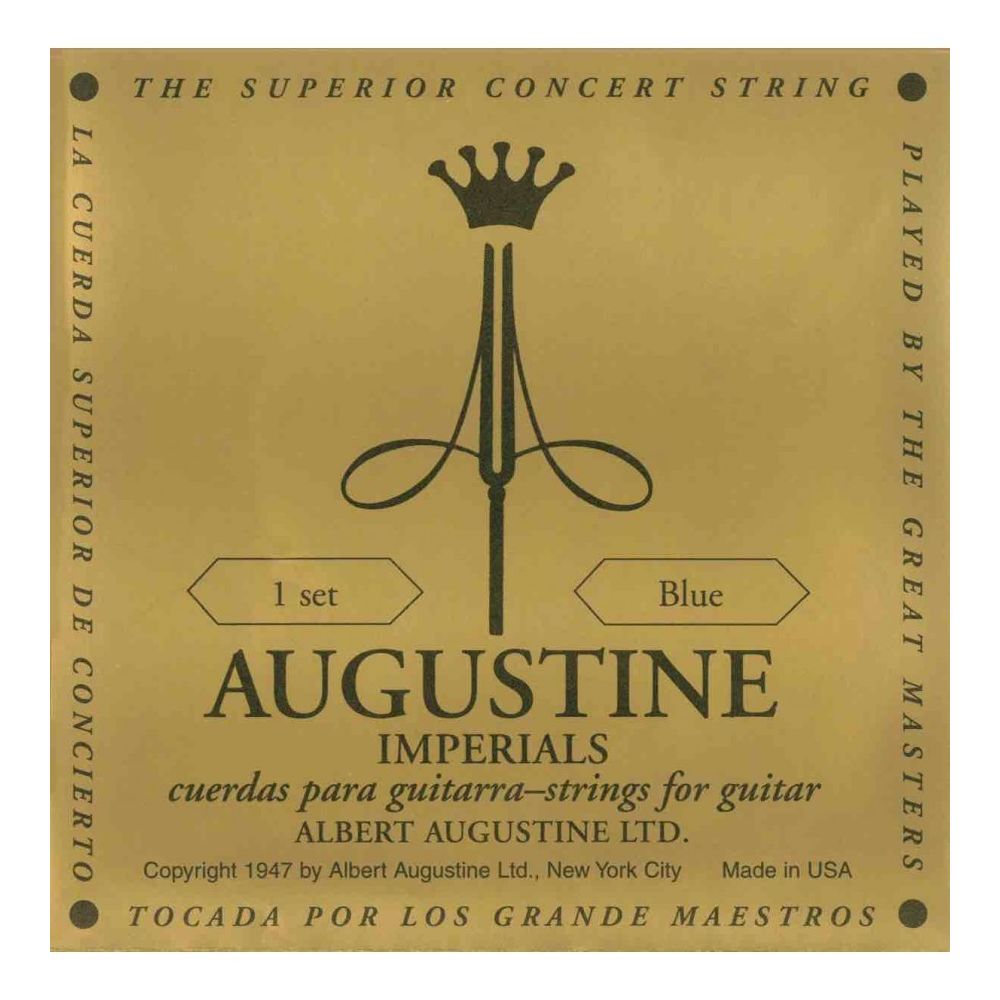 Augustine - Jeu de cordes guitare classique - Augustine Impérial Bleu Tirant Fort - Accessoires instruments à cordes