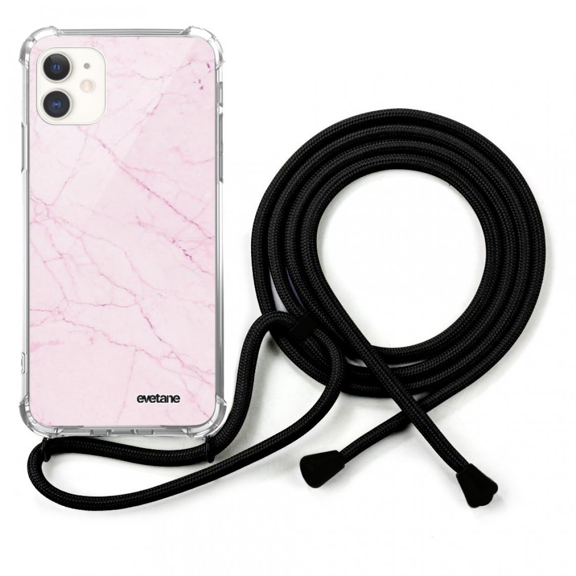 Evetane - Coque iPhone 12 Mini coque avec cordon Marbre rose - Coque, étui smartphone