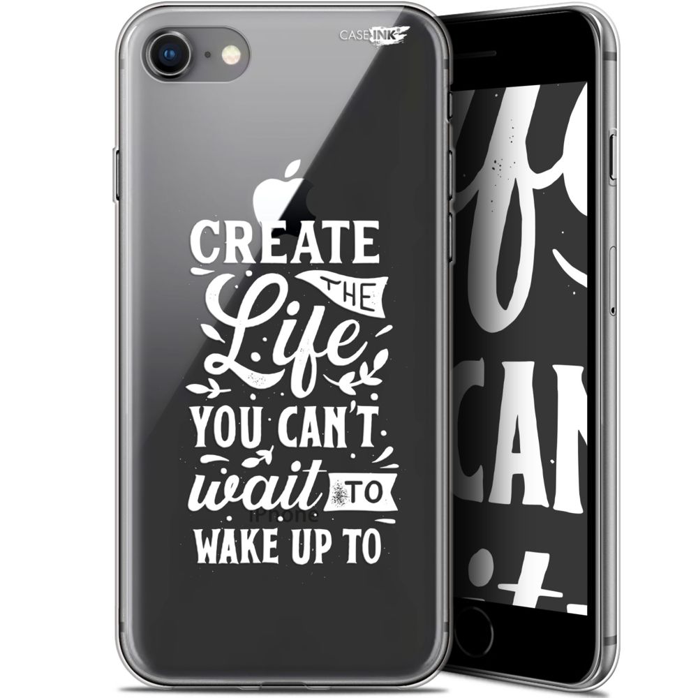 Caseink - Coque arrière Apple iPhone 7/8 (4.7 ) Gel HD [ Nouvelle Collection - Souple - Antichoc - Imprimé en France] Wake Up Your Life - Coque, étui smartphone