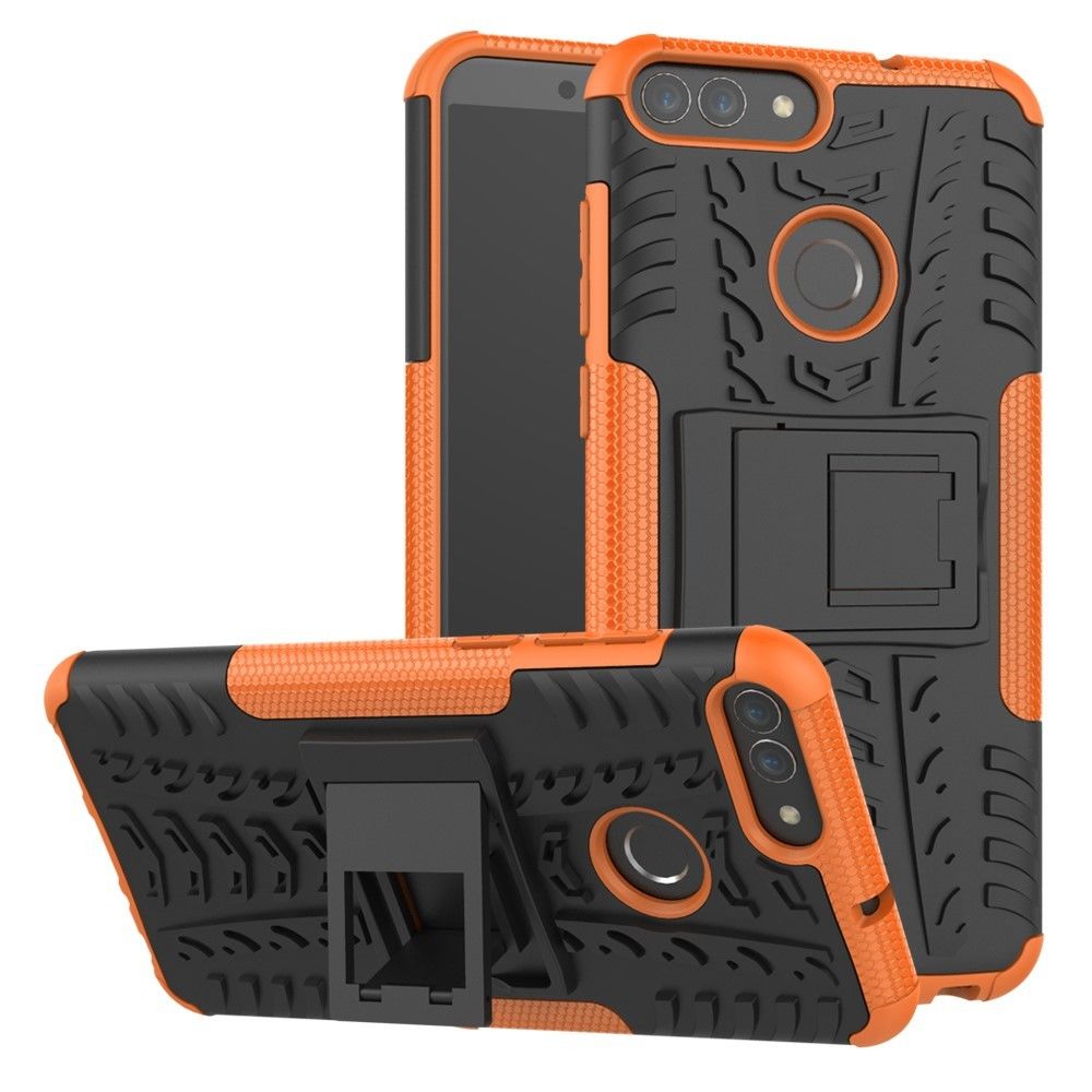 marque generique - Coque en silicone combo anti-dérapant orange pour votre Huawei P Smart/Enjoy 7S - Autres accessoires smartphone