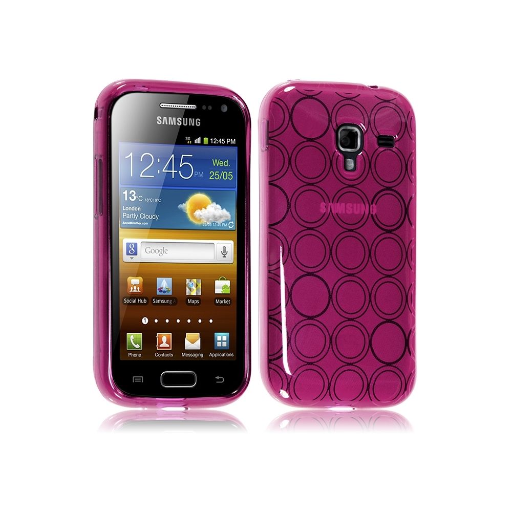 Karylax - Coque Style Cercle pour Samsung Galaxy Ace 2 i8160 Couleur Rose Fushia Translucide - Autres accessoires smartphone