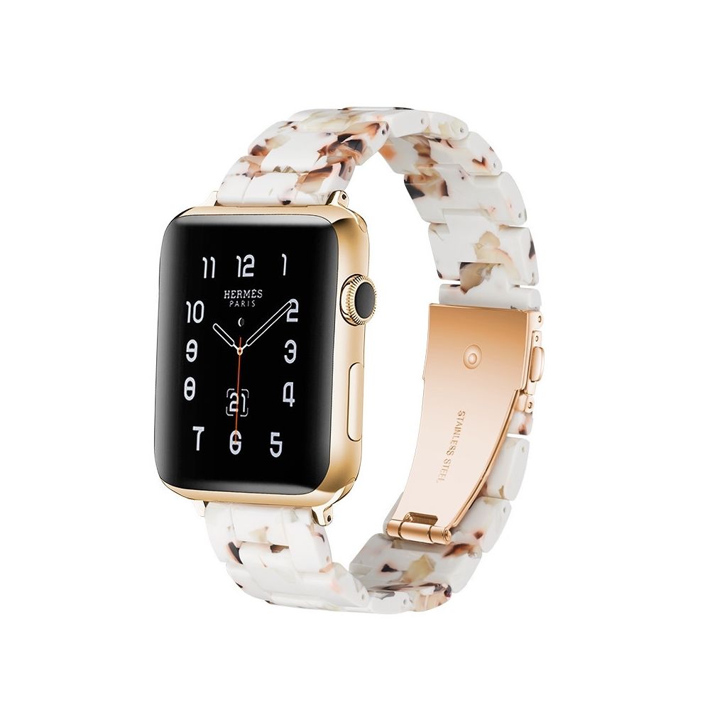 Wewoo - Bracelet de montre en résine Simple Fashion pour Apple Watch séries 5 et 4 44 mm et séries 3 et 2 et 1 42 mm Nougat - Accessoires Apple Watch