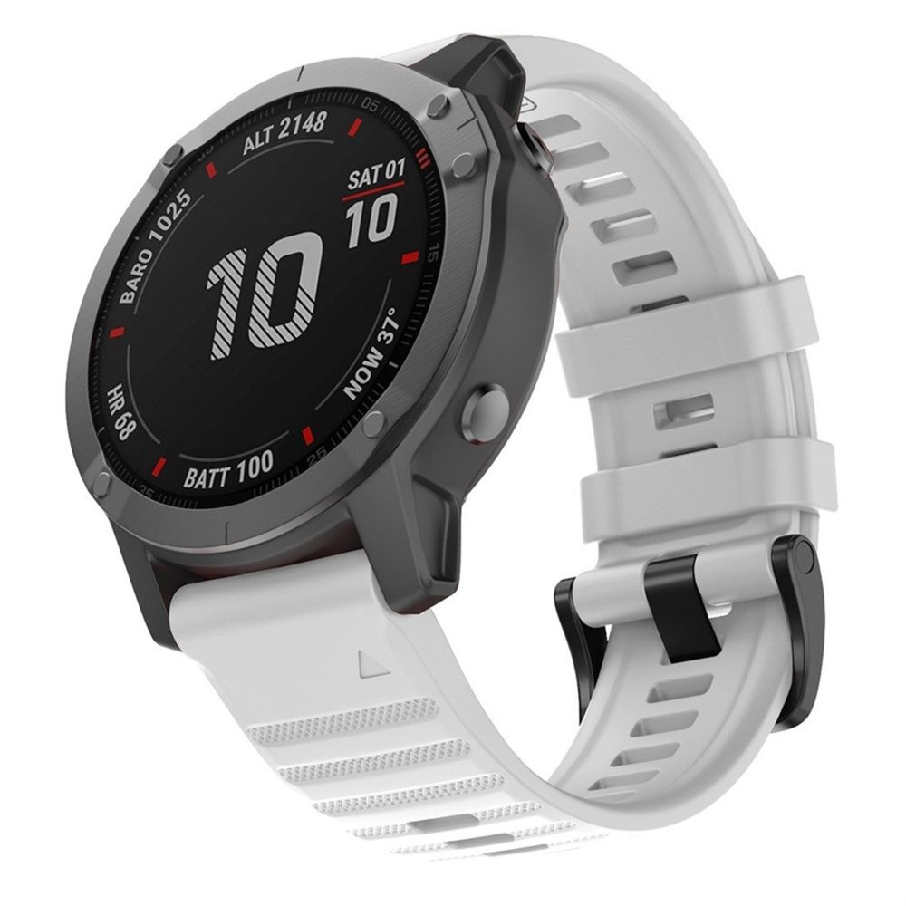 Wewoo - Bracelet pour montre connectée Garmin Fenix 6 22mm Silicone Smart Watch de remplacement Blanc - Bracelet connecté