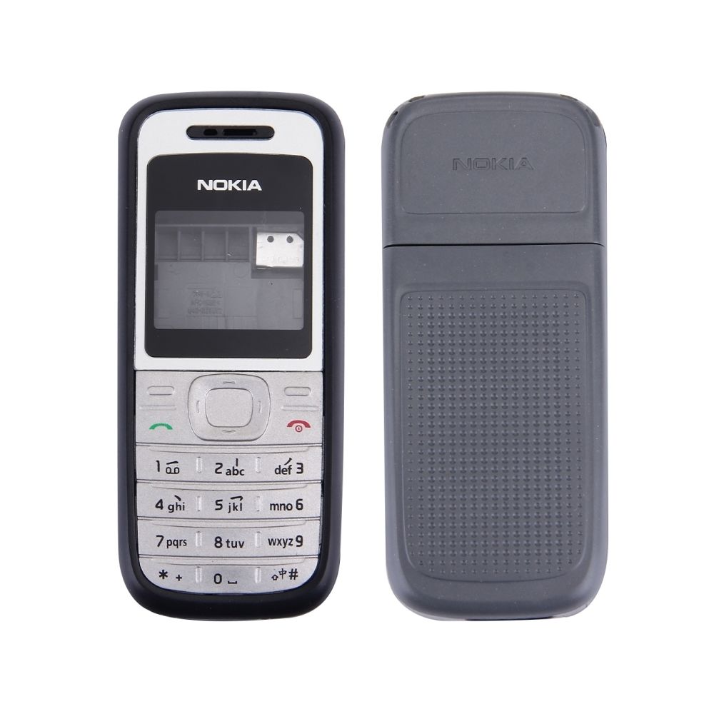 Wewoo - Pour Nokia 1200/1208/1209 noir pièce détachée Remplacement complet de la couverture de logement avant + cadre central Bazel + couvercle arrière de la batterie - Autres accessoires smartphone