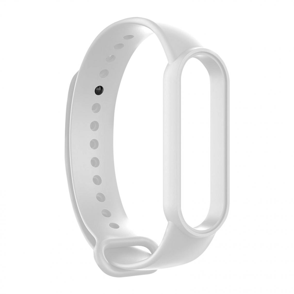 Avizar - Bracelet Sport Xiaomi Mi Band 6 et 5 Silicone Premium Soft-touch Léger Blanc - Accessoires montres connectées