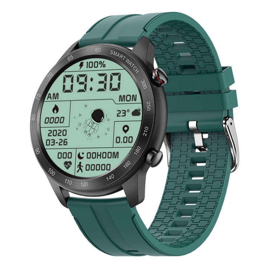 Chronotech Montres - Chronus Connected Watch, Smart Watch Men IP68 Waterproof Connected Bracelet Cardio Pedometer Smartwatch Sport Fitness Tracker(Green) - Montre connectée