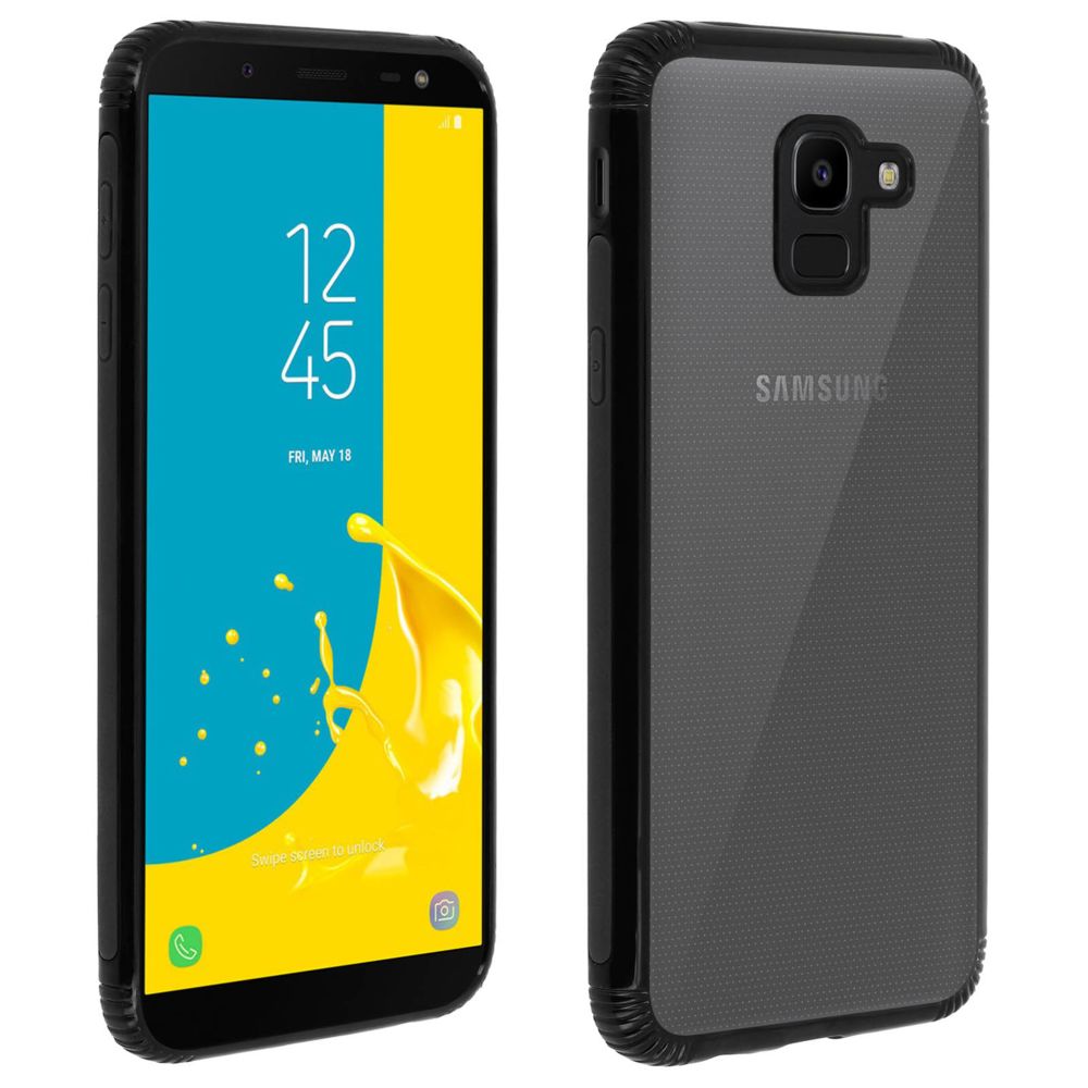 Avizar - Coque Galaxy J6 Protection Bi-matière Antichocs Collection Réglisse - noir - Coque, étui smartphone