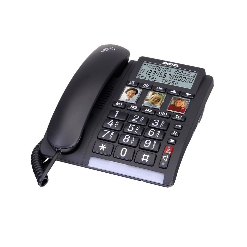 Switel - Téléphone filaire TF 550 Switel - Accessoires Téléphone Fixe