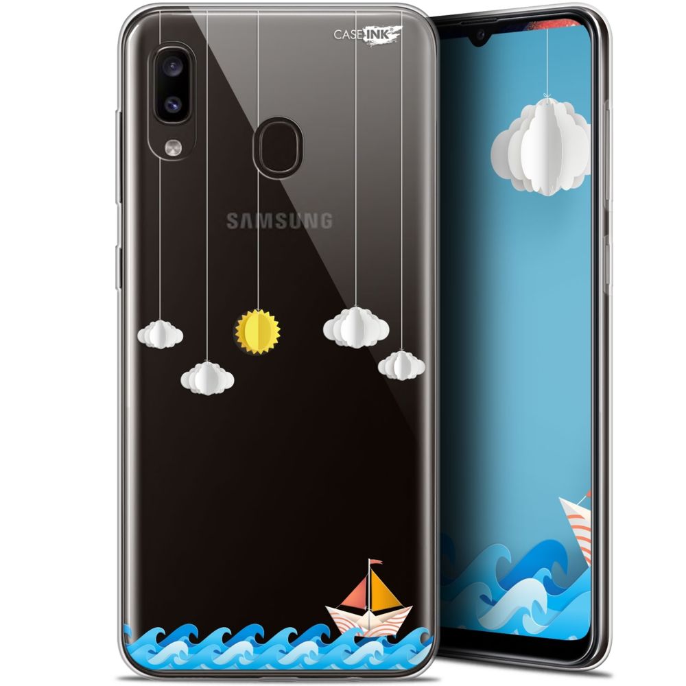 Caseink - Coque arrière Samsung Galaxy A20 (6.4 ) Gel HD [ Nouvelle Collection - Souple - Antichoc - Imprimé en France] Petit Bateau en Mer - Coque, étui smartphone