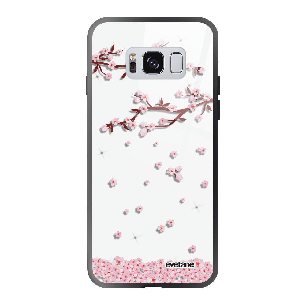 Evetane - Coque en verre trempé Samsung Galaxy S8 Chute De Fleurs Ecriture Tendance et Design Evetane. - Coque, étui smartphone