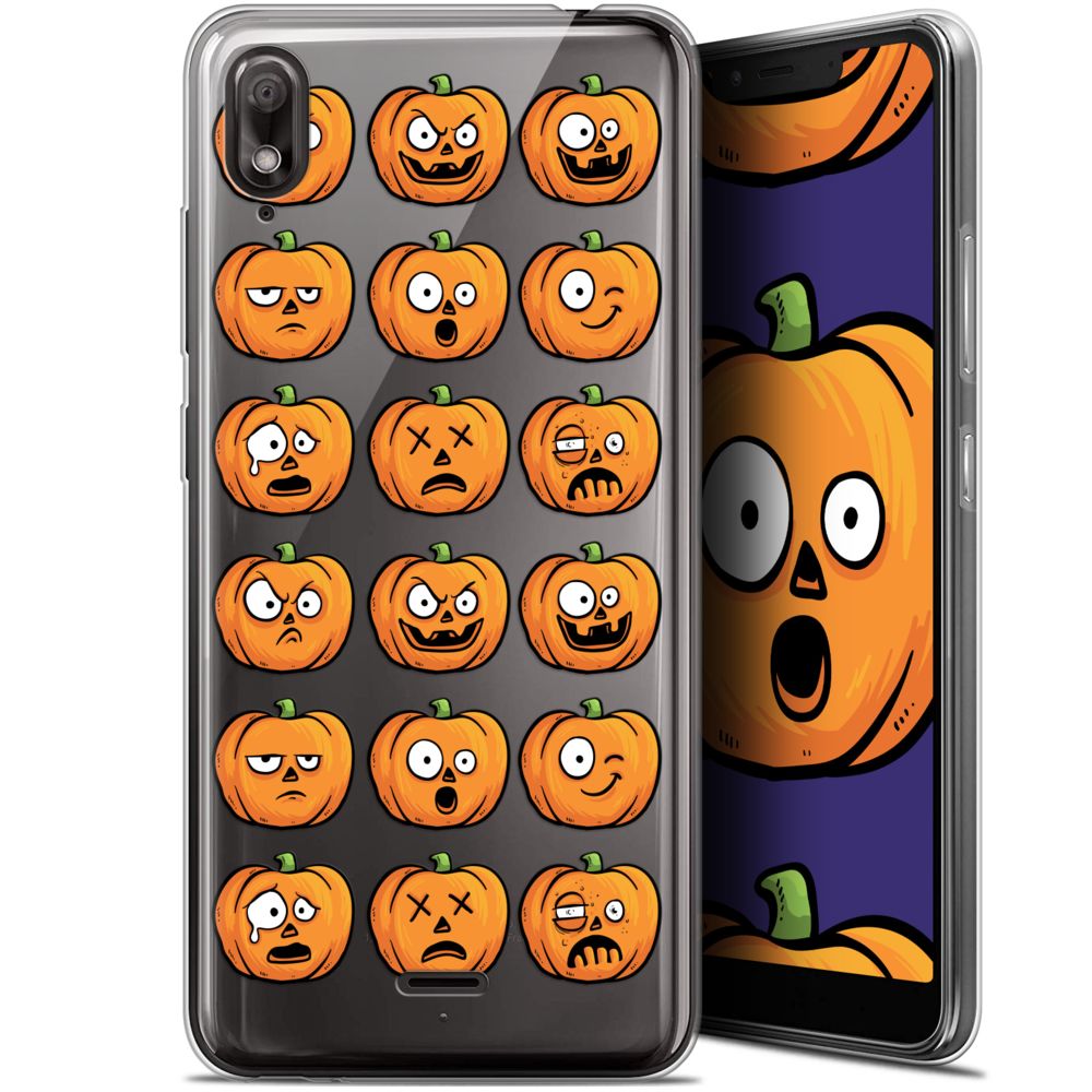 Caseink - Coque Pour Wiko View 2 GO (5.93 ) [Gel HD Collection Halloween Design Cartoon Citrouille - Souple - Ultra Fin - Imprimé en France] - Coque, étui smartphone