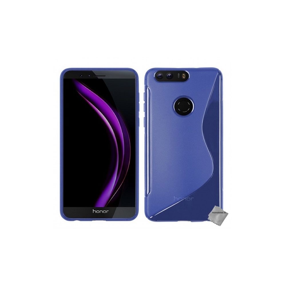 Htdmobiles - Housse etui coque pochette silicone gel fine pour Huawei Honor 8 + verre trempe - BLEU - Autres accessoires smartphone