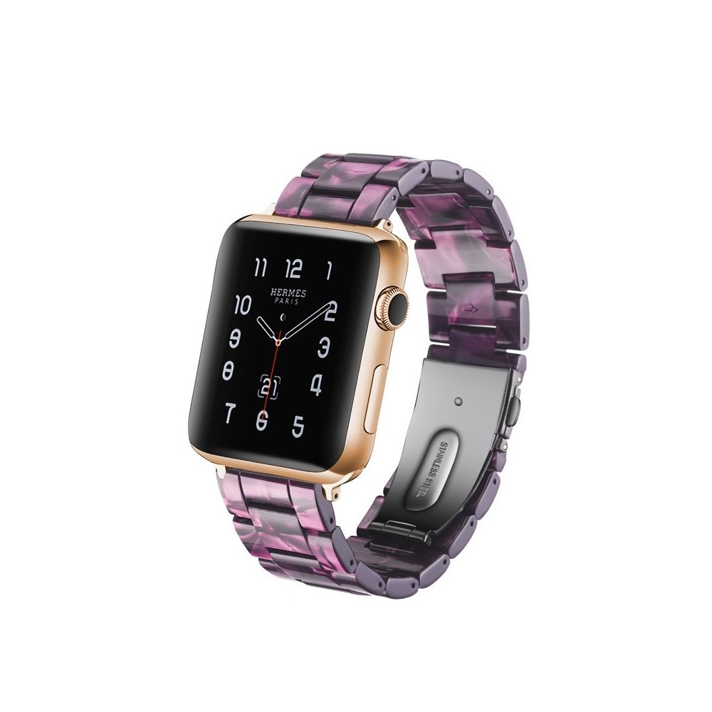 Wewoo - Bracelet de montre en résine Simple Fashion pour Apple Watch séries 5 et 4 44 mm et séries 3 et 2 et 1 42 mm violet - Accessoires montres connectées