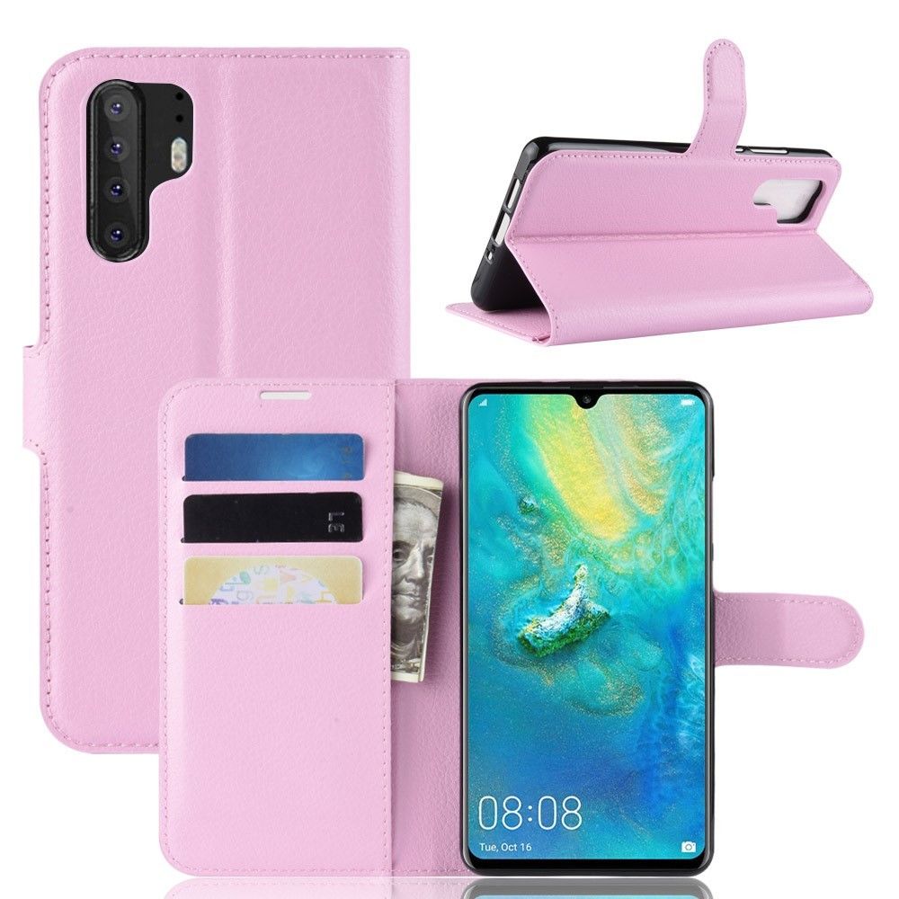 marque generique - Etui en PU litchi rose pour votre Huawei P30 Pro - Autres accessoires smartphone