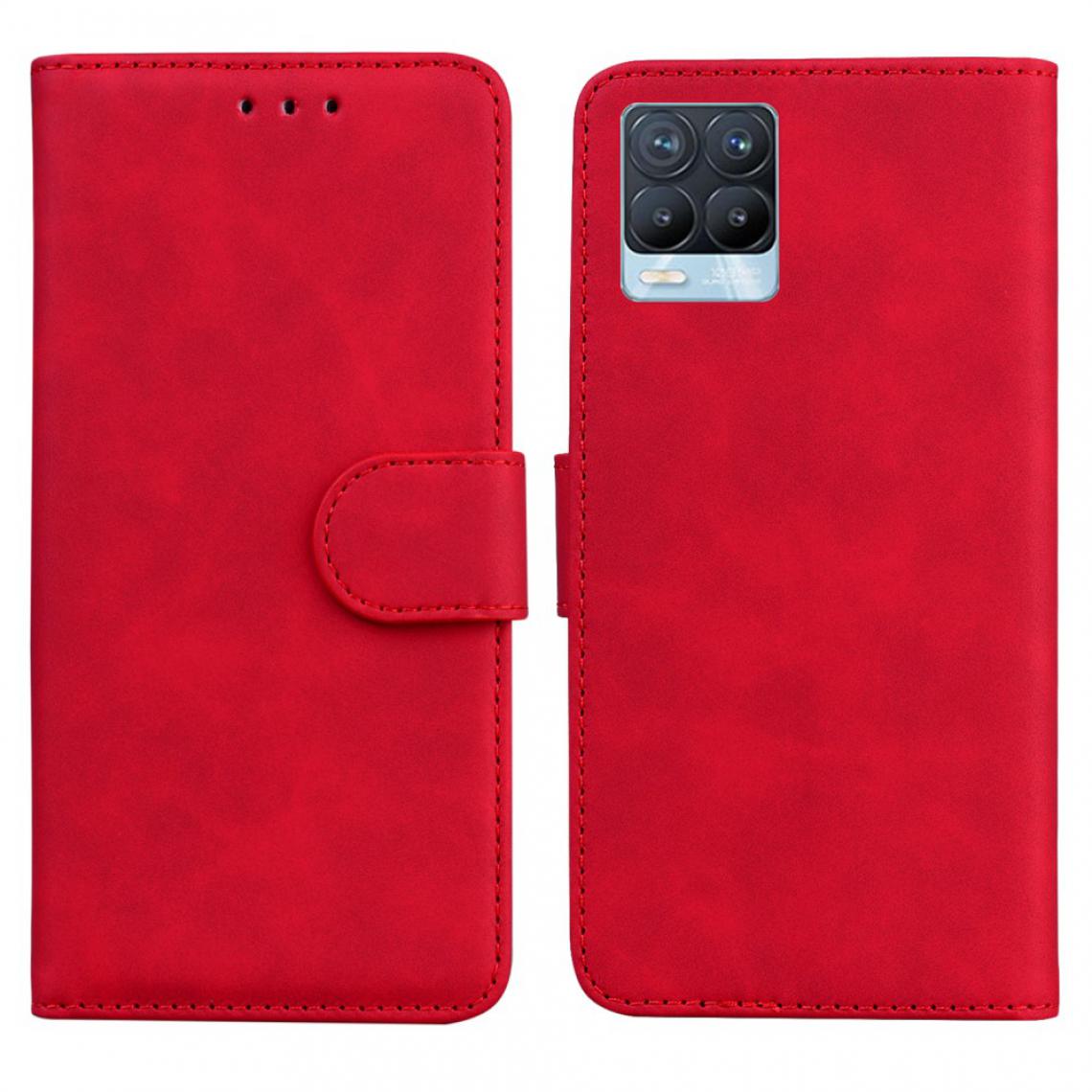 Other - Etui en PU Plaine avec support rouge pour votre Realme 8/8 Pro - Coque, étui smartphone