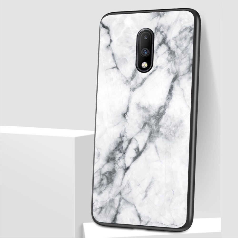 marque generique - Coque en TPU hybride de marbre blanc pour votre OnePlus 7 - Coque, étui smartphone