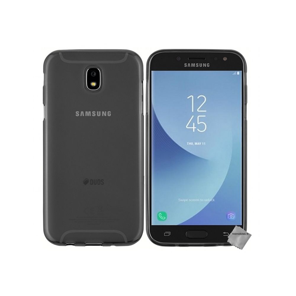 Htdmobiles - Housse etui coque pochette silicone gel fine pour Samsung Galaxy J5 (2017) + verre trempe - GRIS - Autres accessoires smartphone