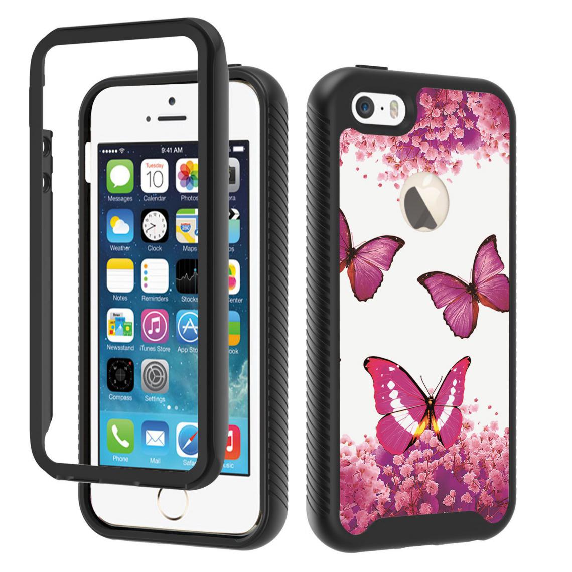 OtterBox - iPhone 5/5s - iPhone SE Housse Etui Coque de protection (3 in 1) [Rose Papillon] - Coque, étui smartphone