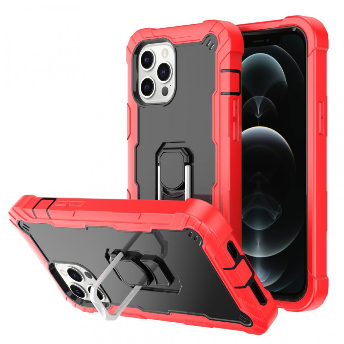 Other - Coque en TPU Hybride bicolore antichoc avec béquille intégrée rouge/noir pour votre Apple iPhone 12 Pro Max - Coque, étui smartphone