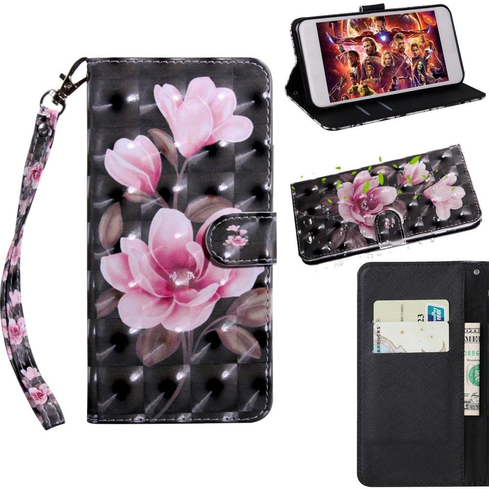 marque generique - Etui en PU impression de motifs décor de points lumineux fleur rose pour votre Sony Xperia 10 Plus - Coque, étui smartphone