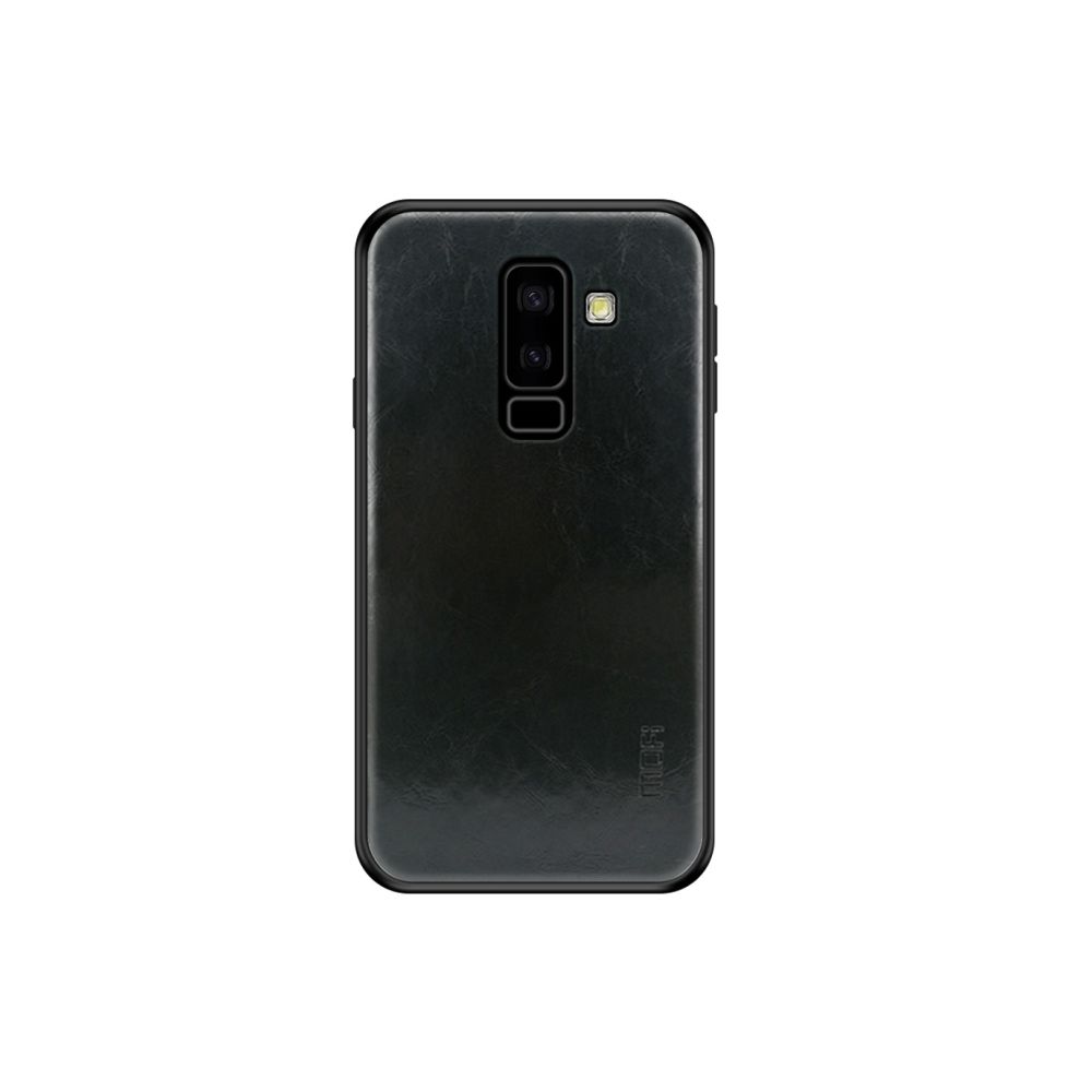 Wewoo - Housse en TPU + PC + Cuir antichoc pour Galaxy A6 + (2018) (Noir) - Coque, étui smartphone