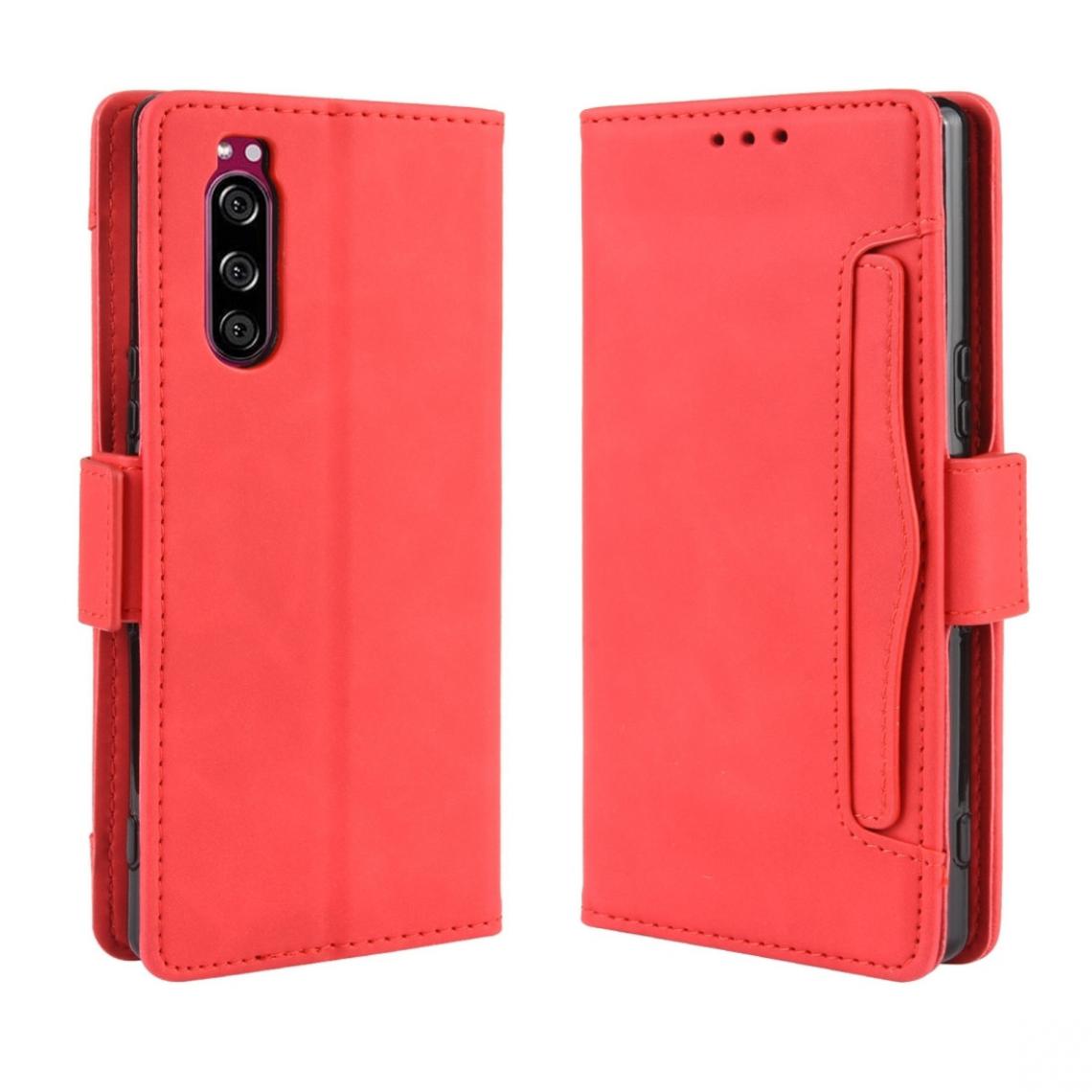 Wewoo - Housse Coque Pour Sony Xperia 5 Etui en cuir de modèle de portefeuille style skin avec fente carte séparée rouge - Coque, étui smartphone