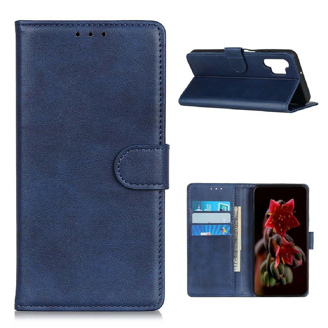 Other - Etui en PU avec support bleu pour votre Samsung Galaxy A32 - Coque, étui smartphone