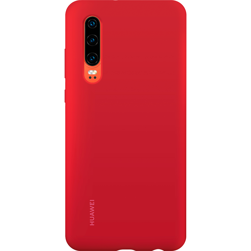 Huawei - Coque Silicone P30 - Rouge - Coque, étui smartphone