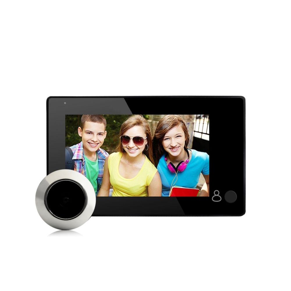 Wewoo - Interphone vidéo Visiophone noir pour regarder la fonction 4,3 pouces écran 1.0MP caméra de sécurité porte judas avec une seule clé - Sonnette et visiophone connecté