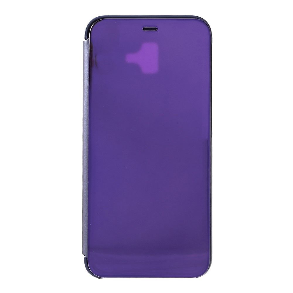 marque generique - Etui en PU surface du miroir de la fenêtre violet foncé pour votre Samsung Galaxy J6 Plus - Autres accessoires smartphone