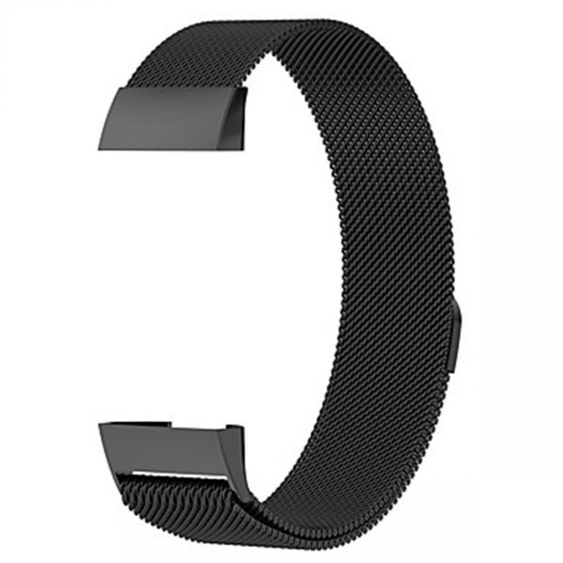 Phonecare - Bracelet Milanese Loop Fermoir Magnétique - Fitbit Charge 3 / Charge 3 SE - Noir - Autres accessoires smartphone