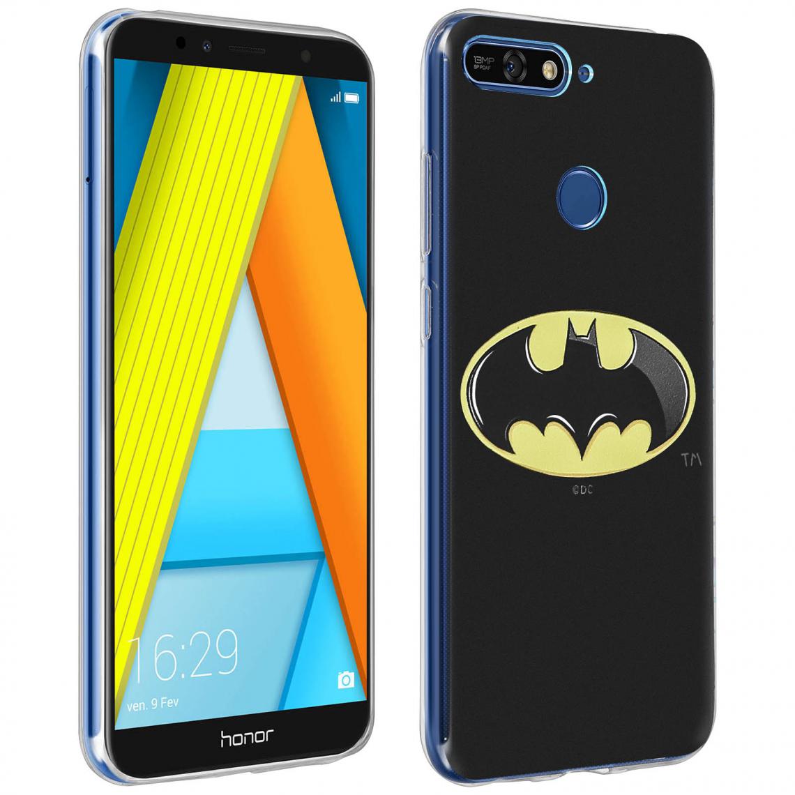 Dc Comics - Coque Huawei Y6 2018/Honor 7A Design Logo Batman Silicone Fine DC Comics Noir - Coque, étui smartphone