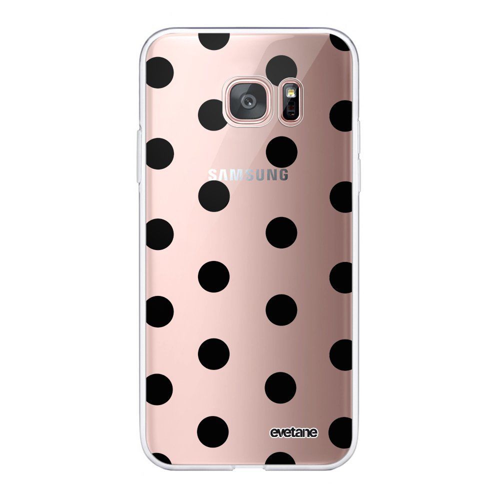 Evetane - Coque Samsung Galaxy S7 Edge 360 intégrale transparente Pois Noir Ecriture Tendance Design Evetane. - Coque, étui smartphone