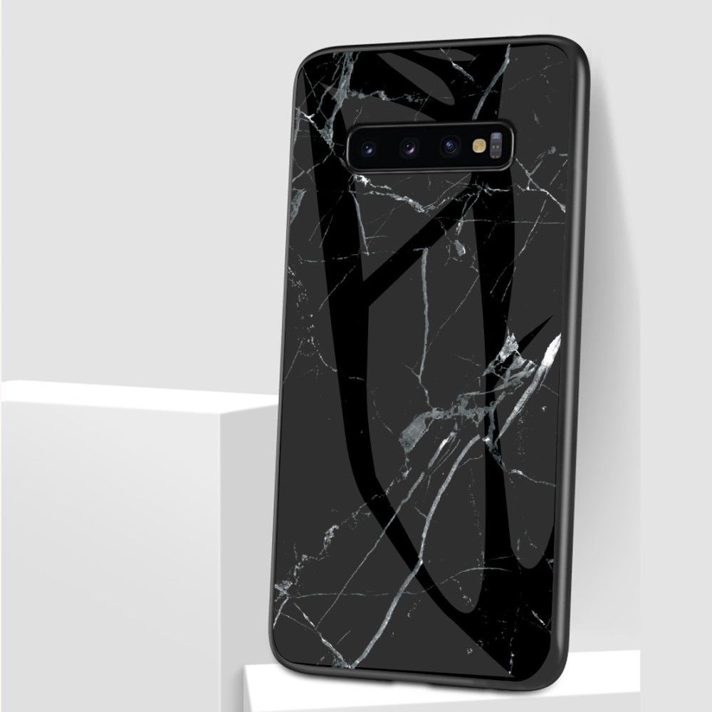 marque generique - Coque en TPU modèle de marbre hybride noir pour votre Samsung Galaxy S10 5G - Coque, étui smartphone